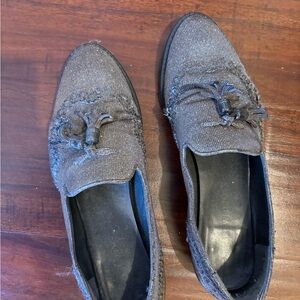 Stuart Weitzman Gray Textured Loafers